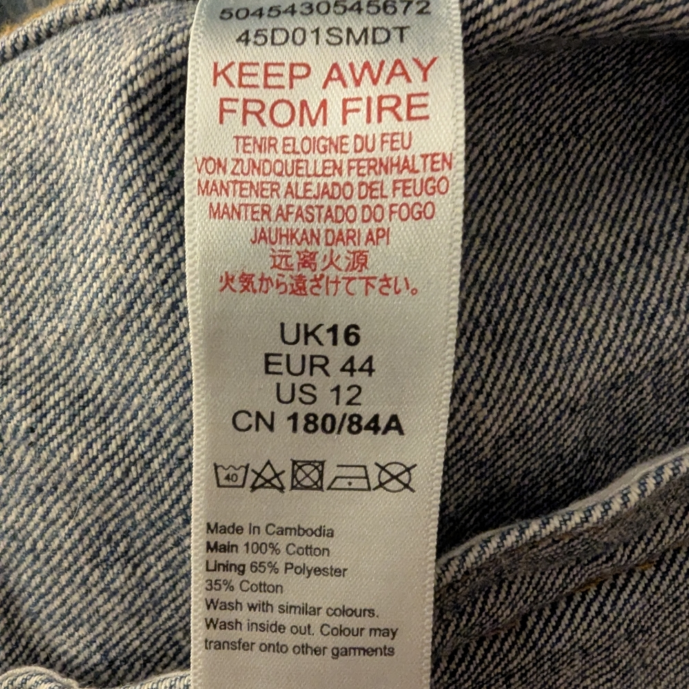 Topshop NWT Light Blue Trucker Denim Jacket US 12 - Picture 5 of 6